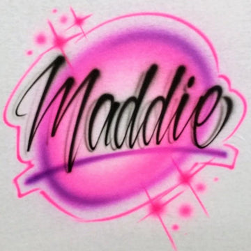 script name personalized custom airbrush apparel design