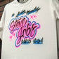 Script Style Design Customizable Airbrush T shirt Design from Airbrush Customs x Dale The Airbrush Guy