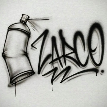 Spray Can Name Customizable Airbrush T shirt Design from Airbrush Customs x Dale The Airbrush Guy