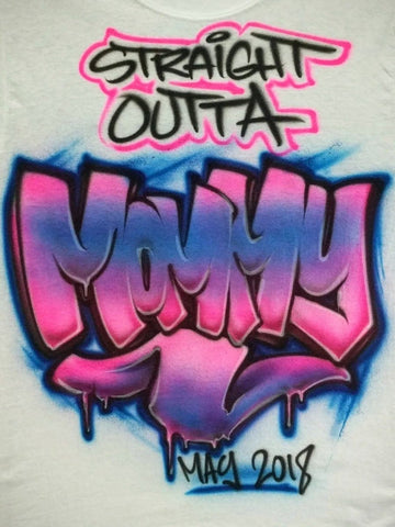 straight outta mommy personalized custom airbrush apparel design