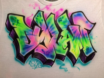 Tie-Dye Graffiti Customizable Airbrush T shirt Design from Airbrush Customs x Dale The Airbrush Guy