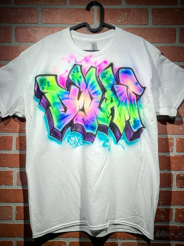 Tie-Dye Graffiti Customizable Airbrush T shirt Design from Airbrush Customs x Dale The Airbrush Guy