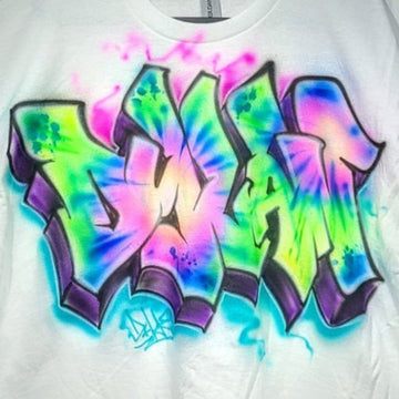 tie-dye graffiti personalized custom airbrush apparel design