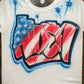 USA Graffiti Name Customizable Airbrush T shirt Design from Airbrush Customs x Dale The Airbrush Guy