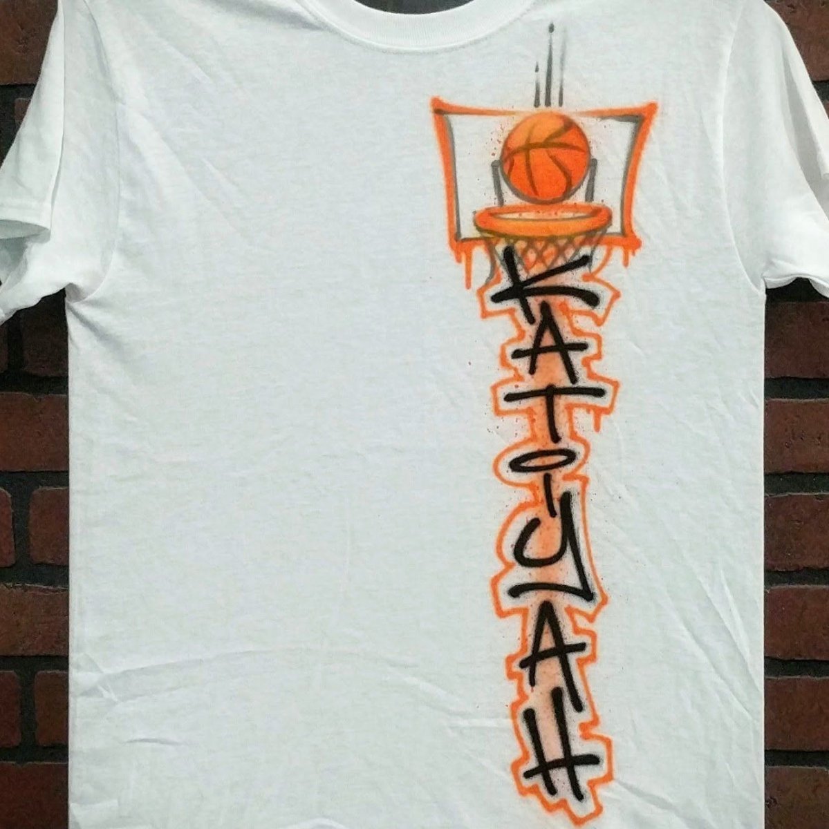Vertical Basketball Design Customizable Airbrush T shirt Design from Airbrush Customs x Dale The Airbrush Guy