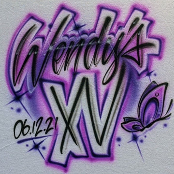 XV Quince Design Customizable Airbrush T shirt Design from Airbrush Customs x Dale The Airbrush Guy